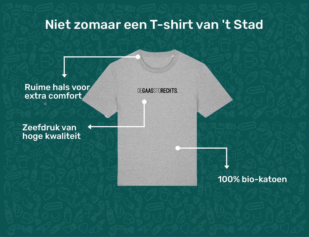 USP card DEGAASSTORECHTS T-shirt voor volwassenen van KLEIR.