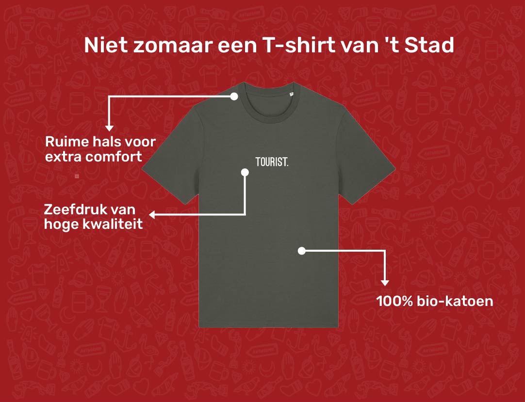 USP card TOURIST KAKI T-shirt voor volwassenen van KLEIR.