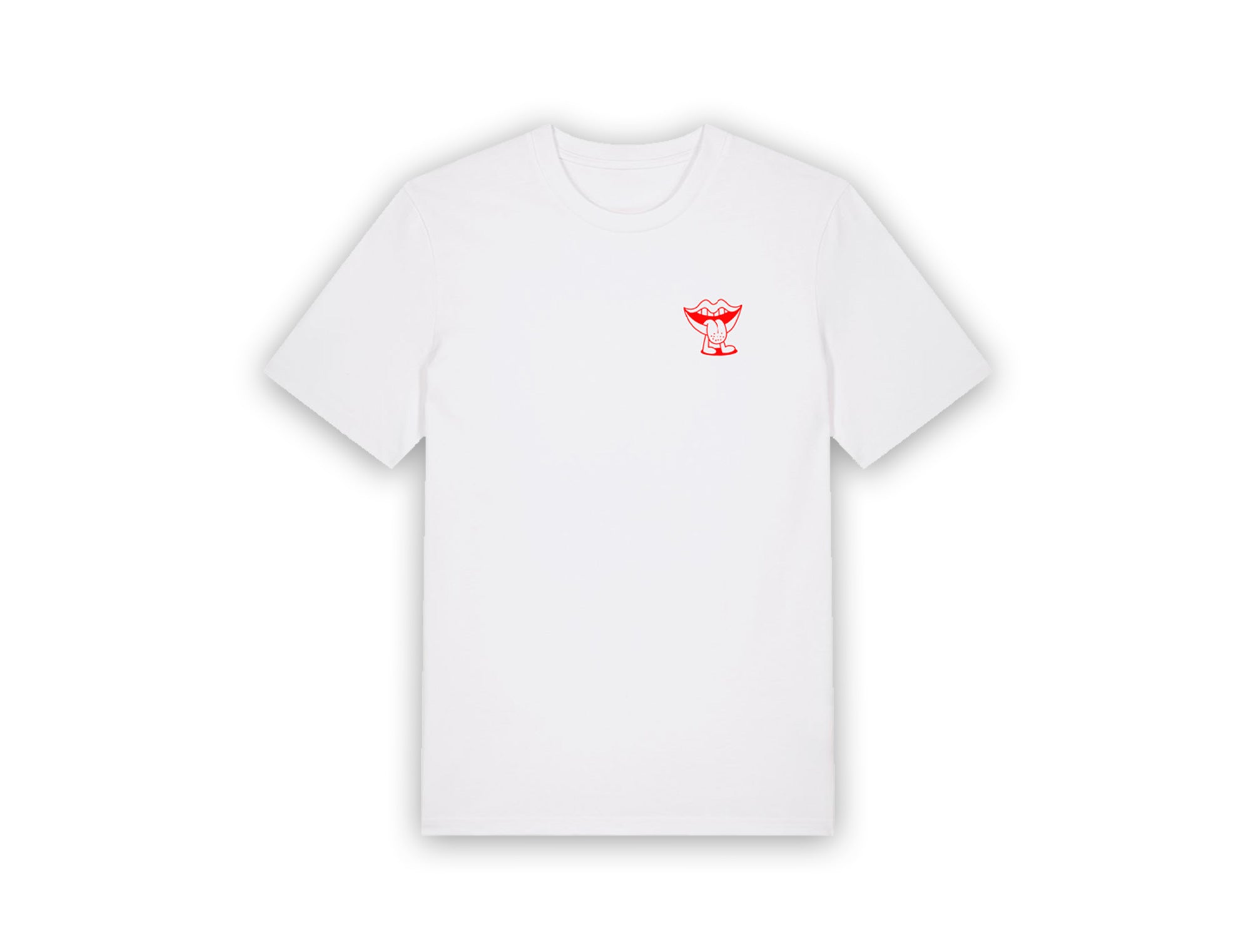 Witte T-shirt met een tekening van Jango Jim 'Kem een oengerke'.
