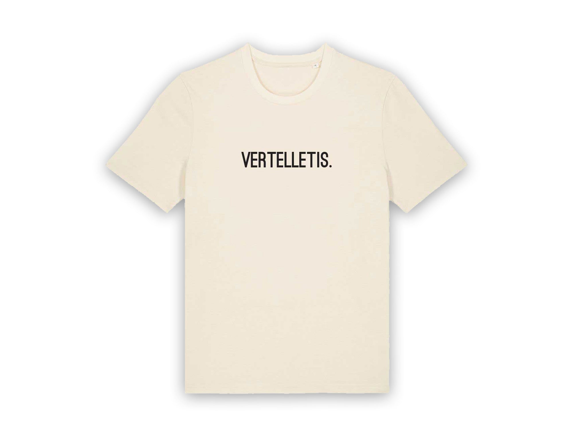 Natural T-shirt met opdruk VERTELLETIS.