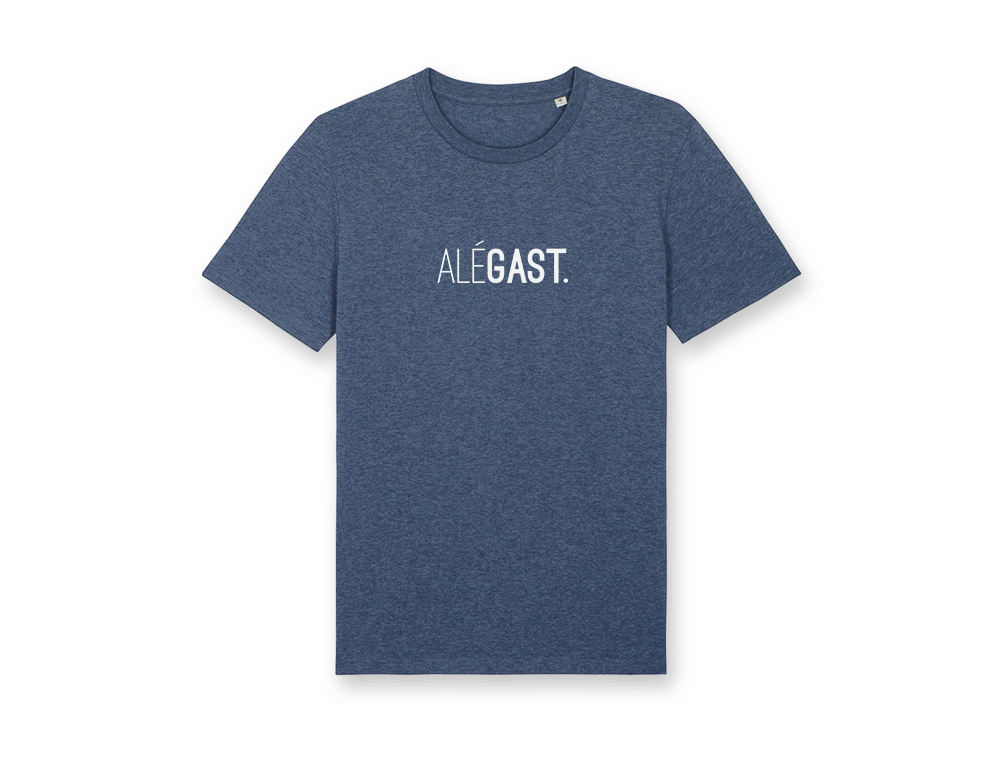 ALÉGAST. Blauwe unisex T-shirt voor volwassenen