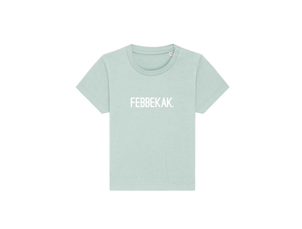 FEBBEKAK. Groenblauwe T-shirt voor baby's