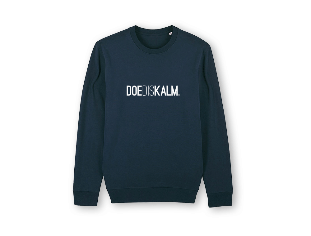 DOEDISKALM. blauwe trui unisex KLEIR.