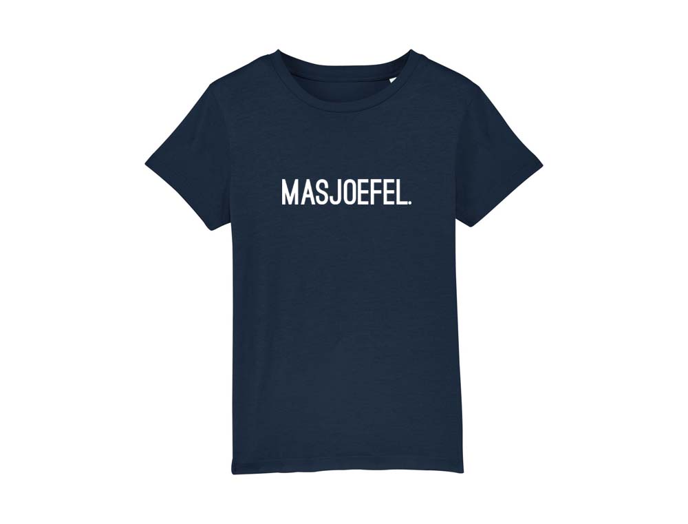 T-shirt MASJOEFEL. Donkerblauw Kinderen