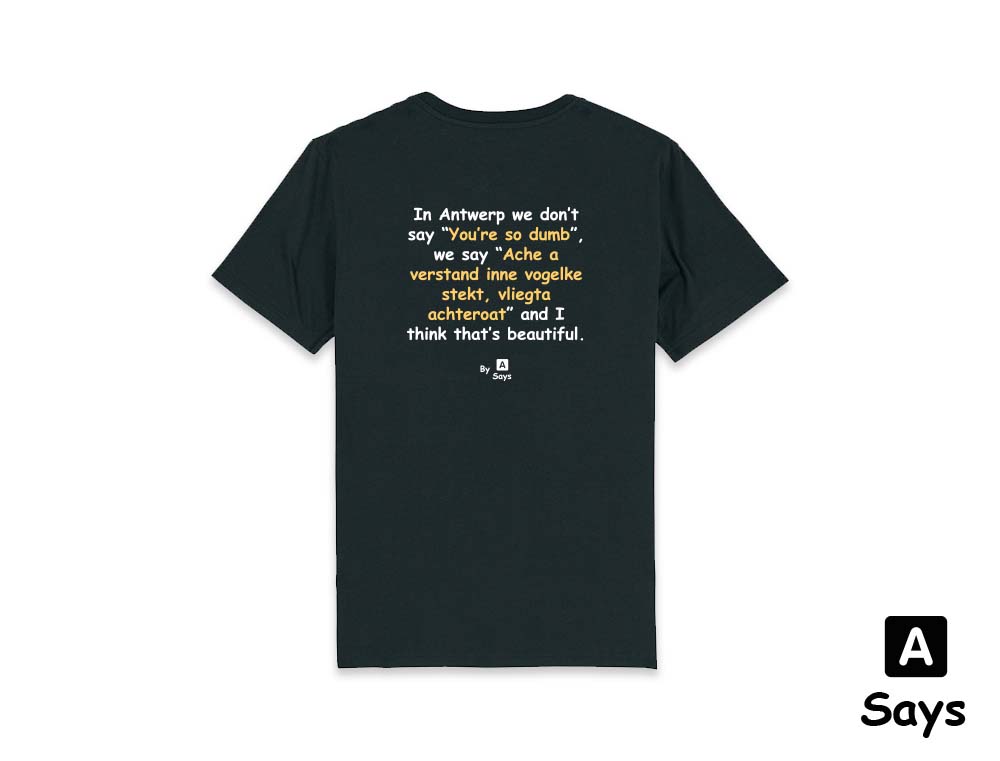 VERSTAND INNE VOGELKE. Zwarte T shirt Unisex KLEIR