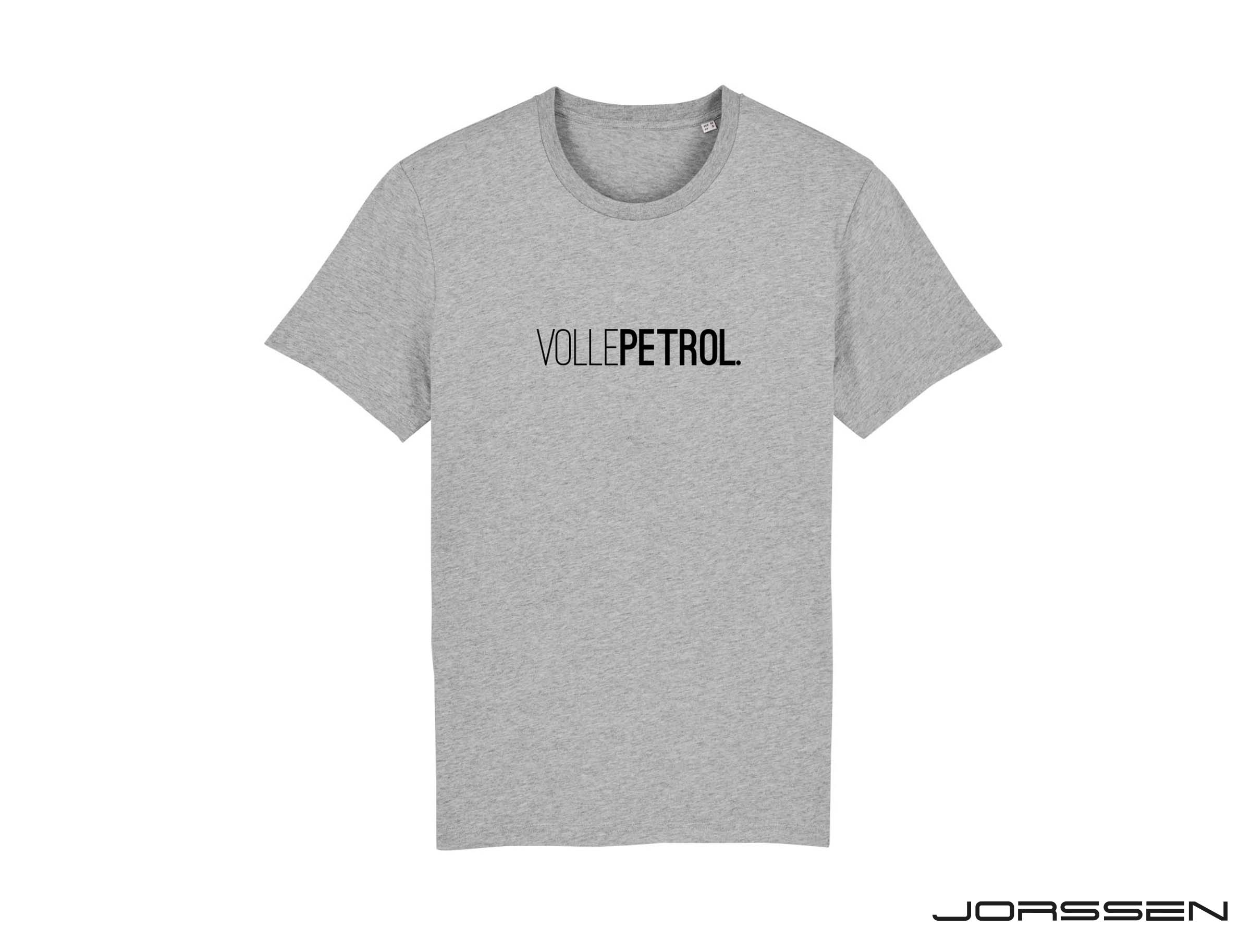 Grijze T-shirt met opdruk VOLLEPETROL.