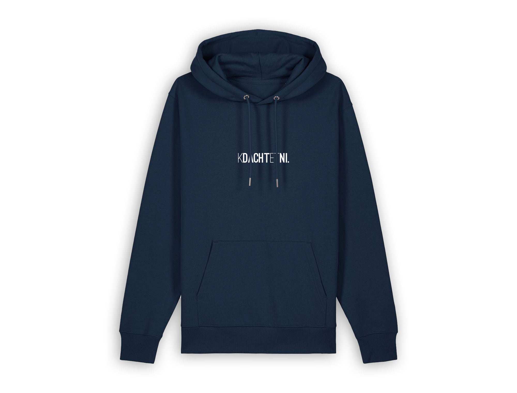 Donkerblauwe hoodie met opdruk KDACHTETNI.