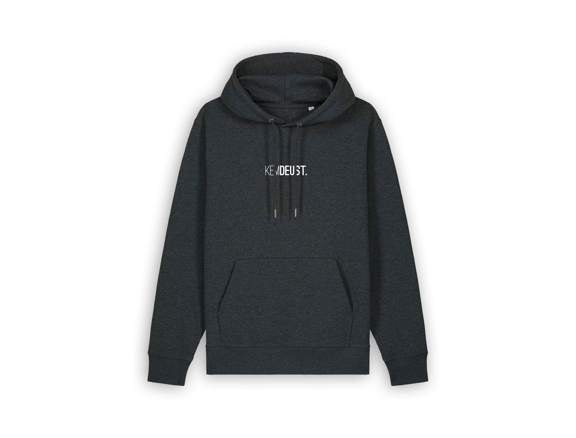 Donkergrijze hoodie met opdruk KEMDEUST.