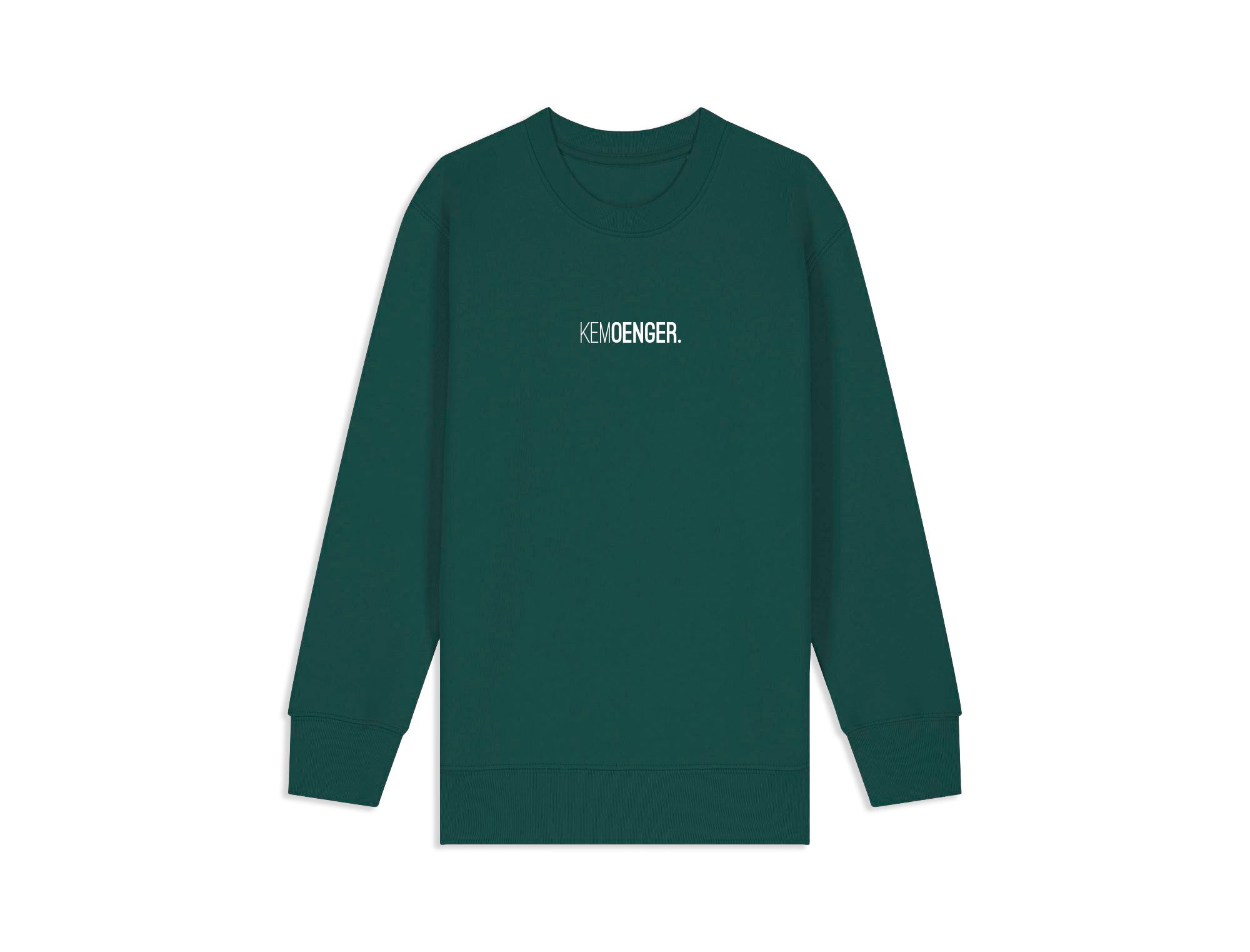 Groene sweater voor kinderen met opdruk KEMOENGER.