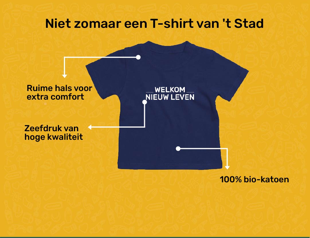 USP card WELKOMNIEUWLEVEN T-shirt voor baby's van KLEIR. 