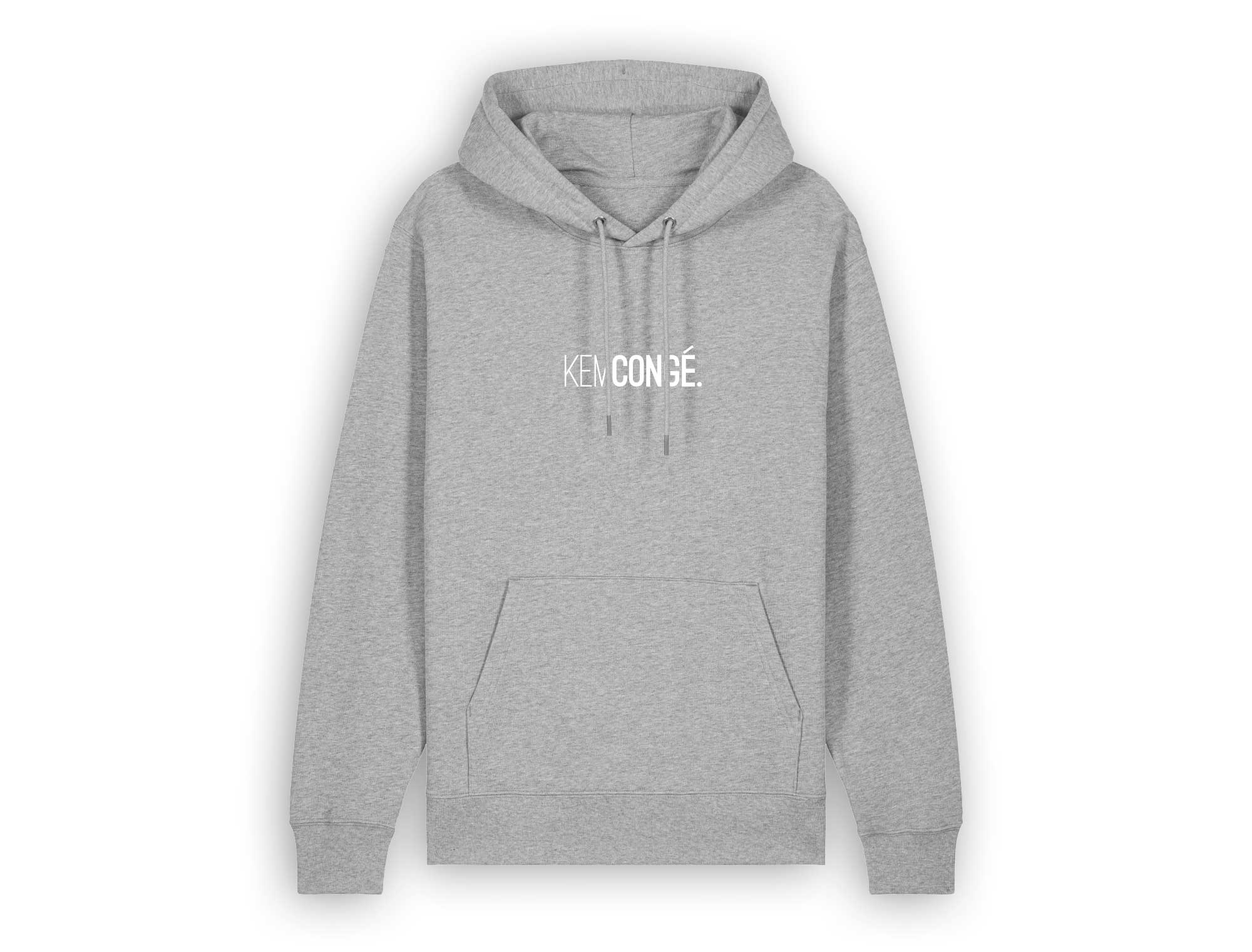 Grijze hoodie met opdruk KEMCONGE.