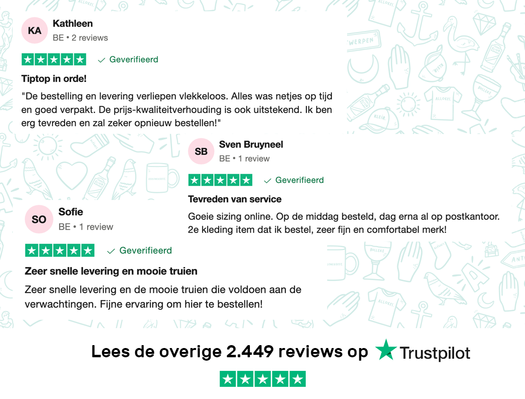 Reviews van KLEIR. op TrustPilot over hun service, levering en sizing.
