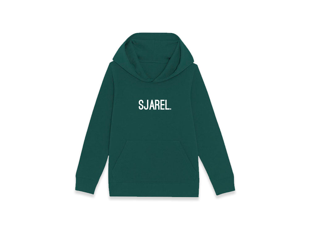 Groene hoodie met opdruk SJAREL.