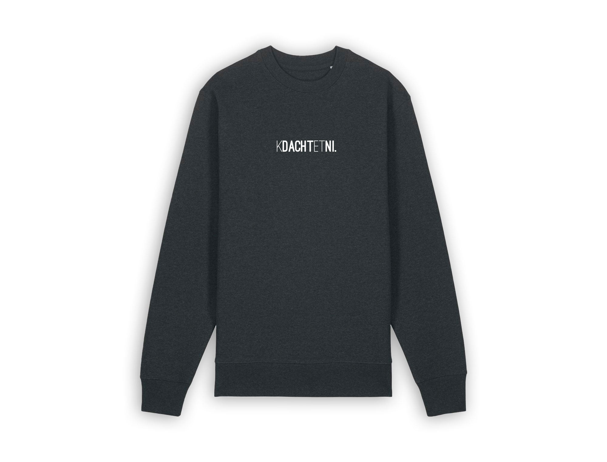Donkergrijze sweater met opdruk KDACHTETNI.