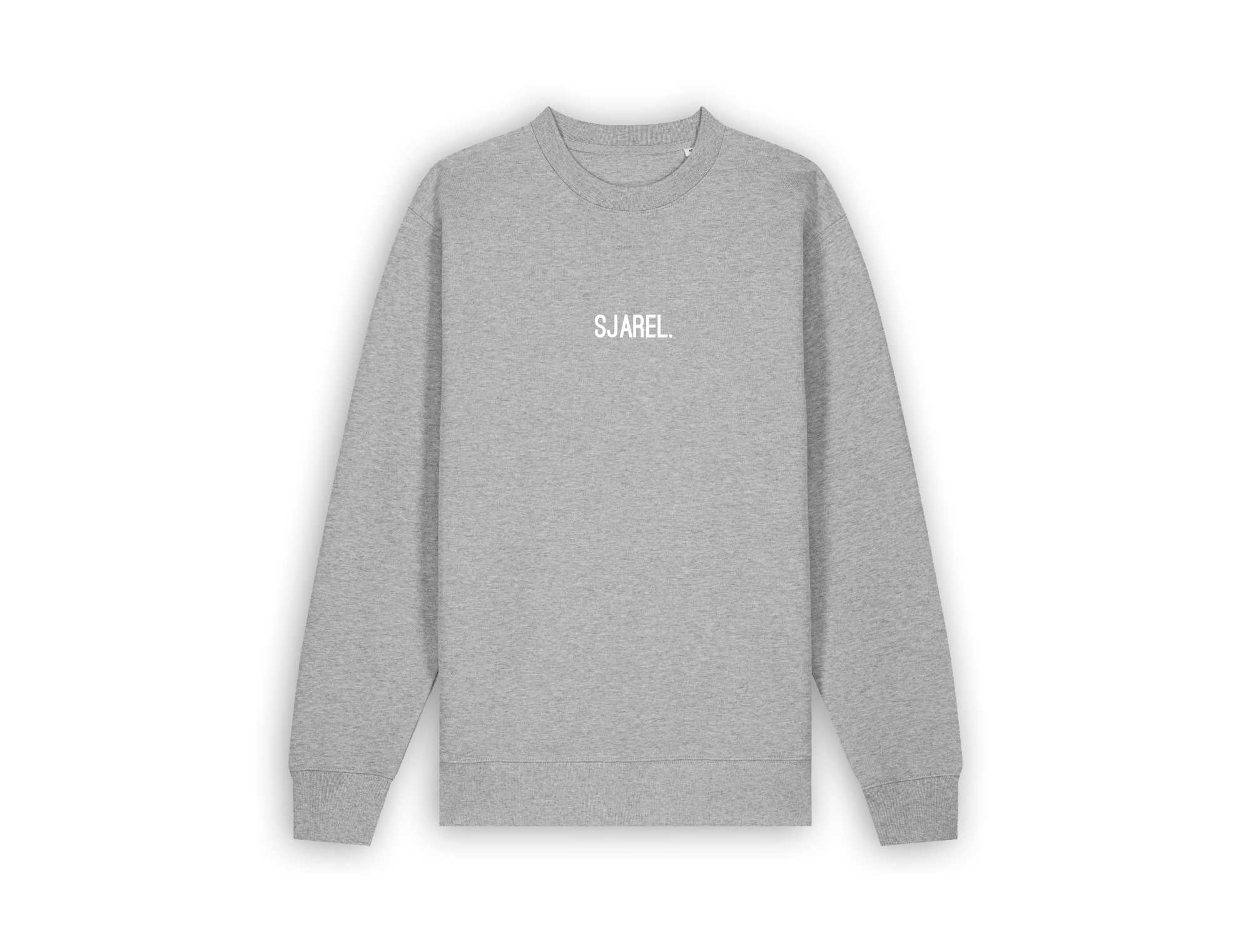 Grijze sweater met opdruk SJAREL.