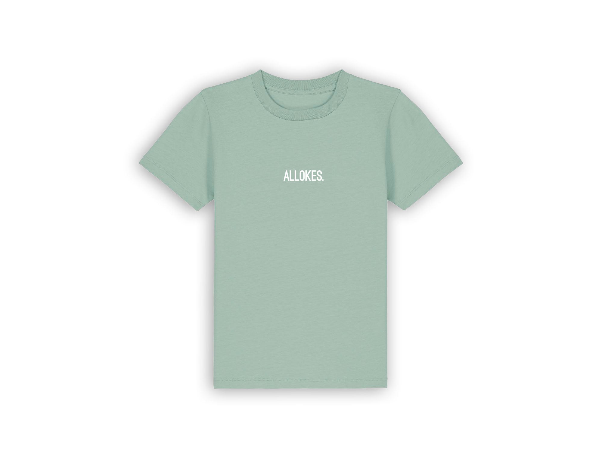 Groene T-shirt voor kinderen met opdruk ALLOKES.