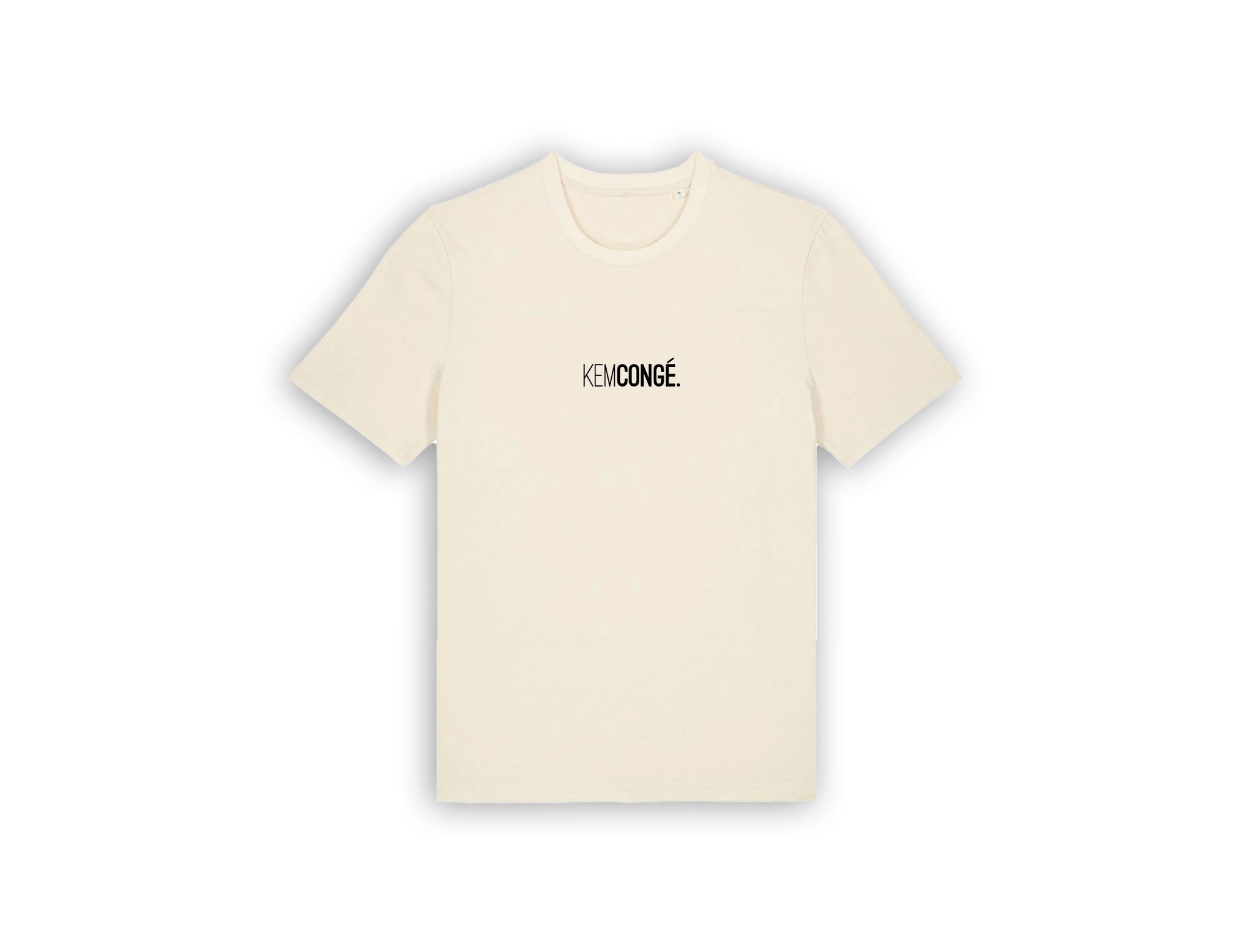 Ecru T-shirt met opdruk KEMCONGE.