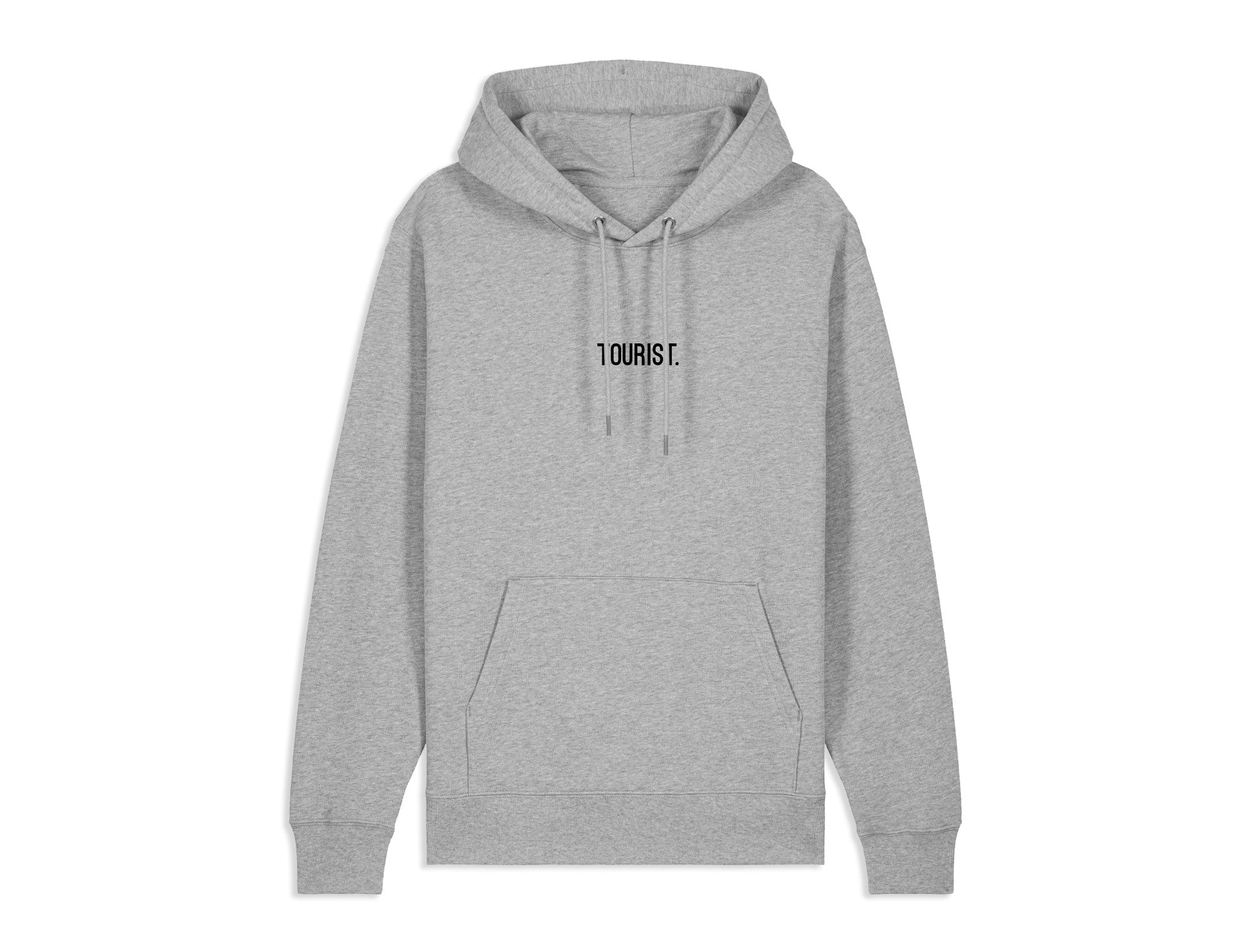 Grijze hoodie met opdruk TOURIST.