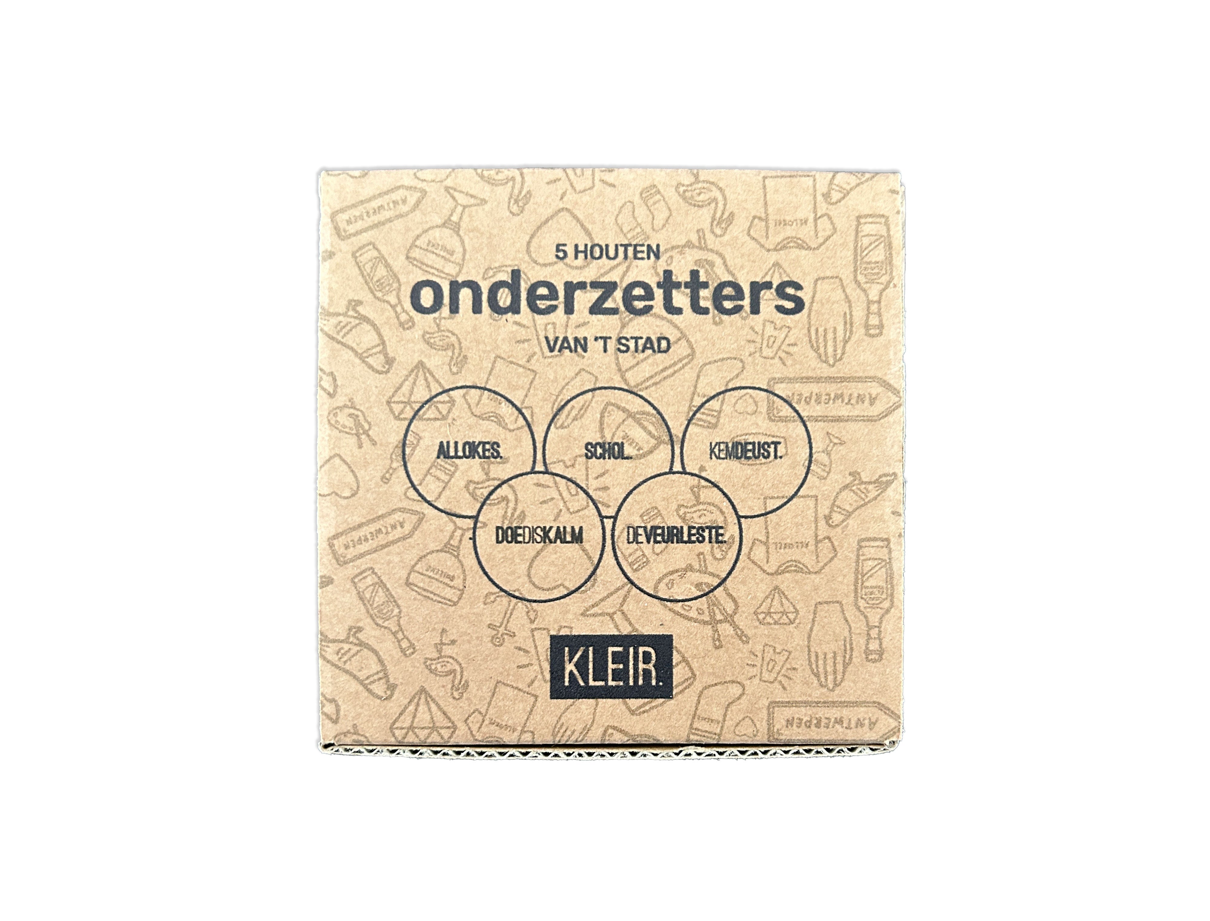 Bovenaanzicht houten onderleggers van KLEIR.