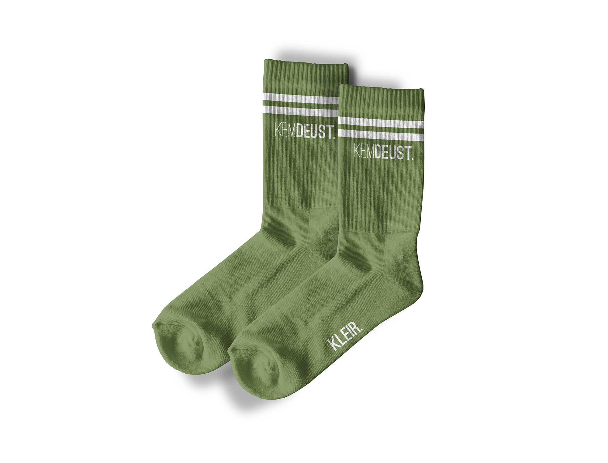 Groene sokken met opdruk KEMDEUST.
