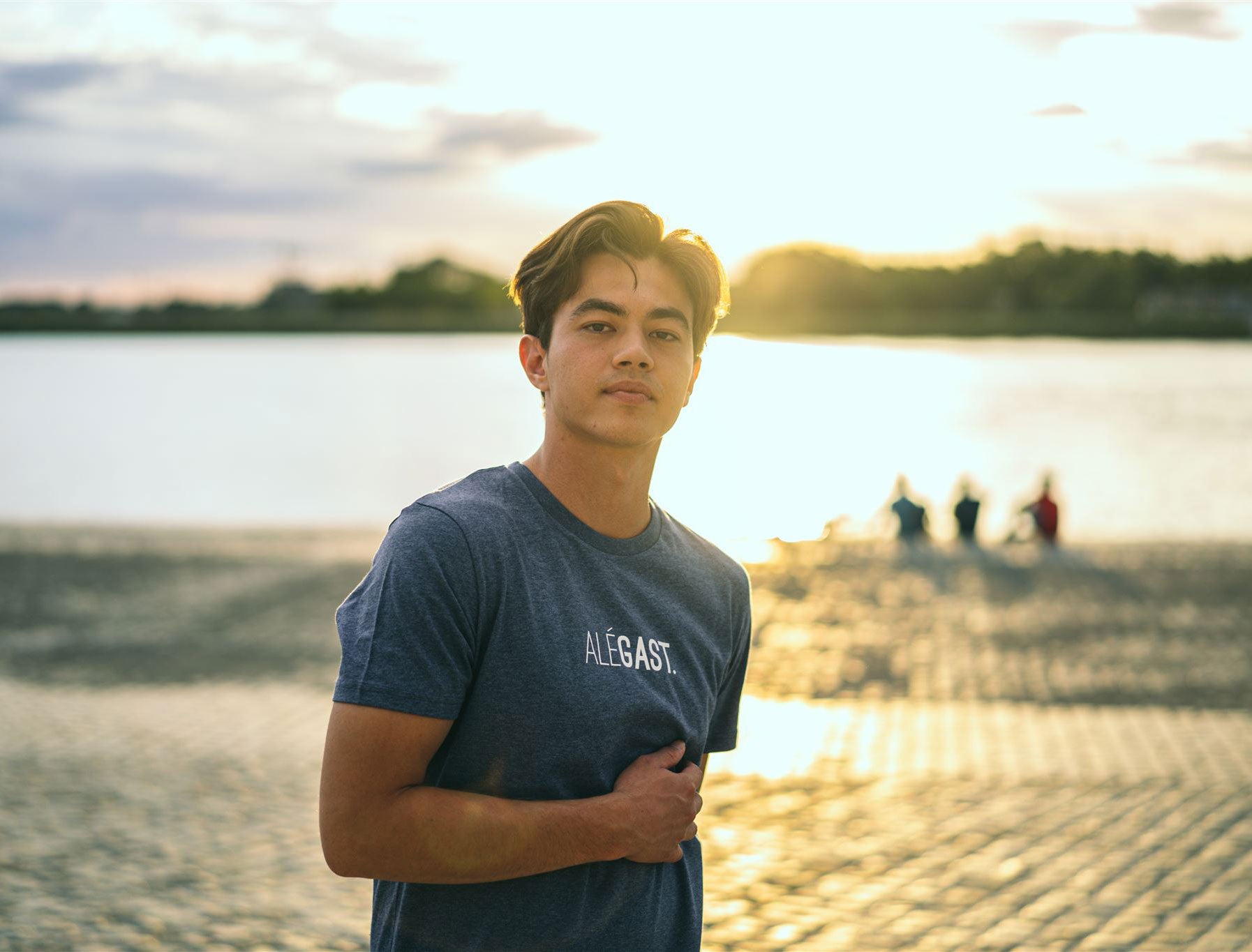 ALÉGAST. Blauwe unisex T-shirt voor volwassenen