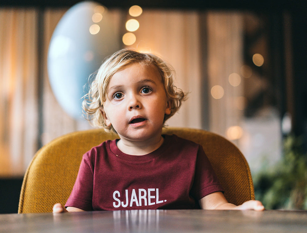 Bordeaux T-shirt met opdruk SJAREL