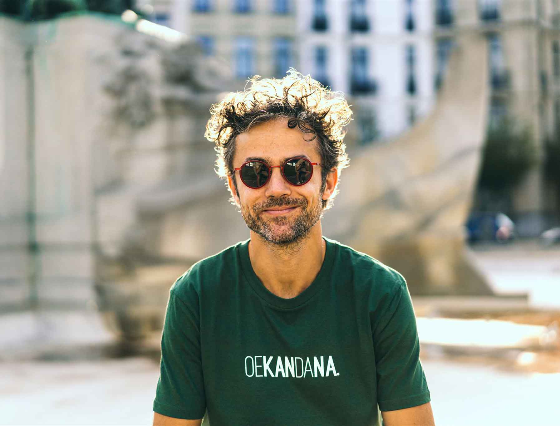 OEKANDANA. Groene unisex T-shirt voor volwassenen