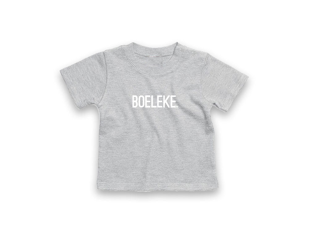 Grijze baby T-shirt met opdruk BOELEKE.