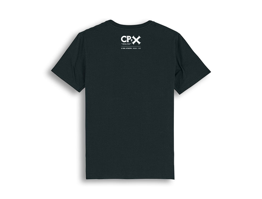 Zwarte T-shirt met logo van CPeX als opdruk.