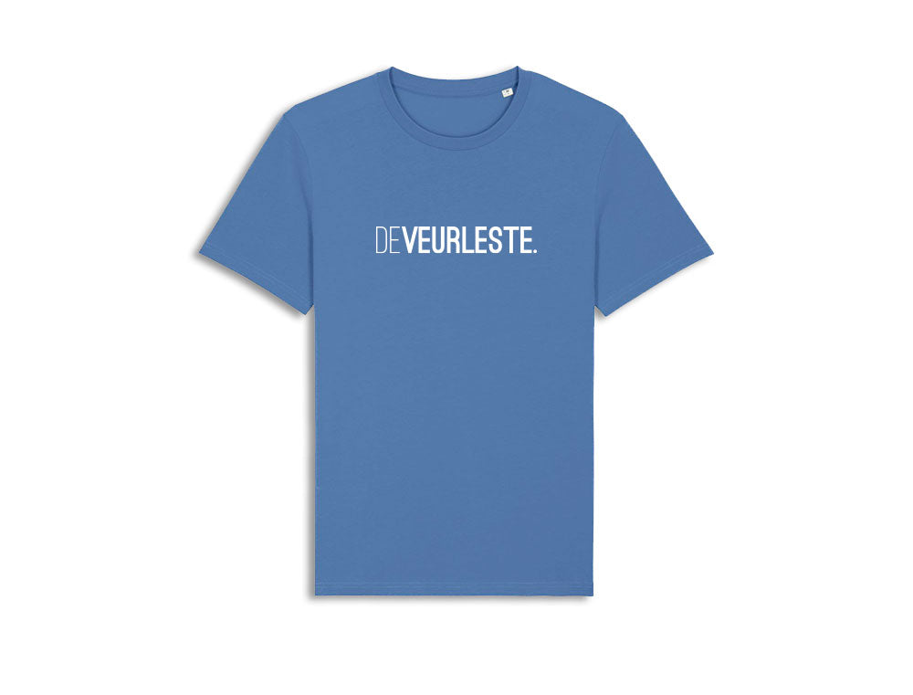 Blauwe T-shirt met opdruk DEVEURLESTE.