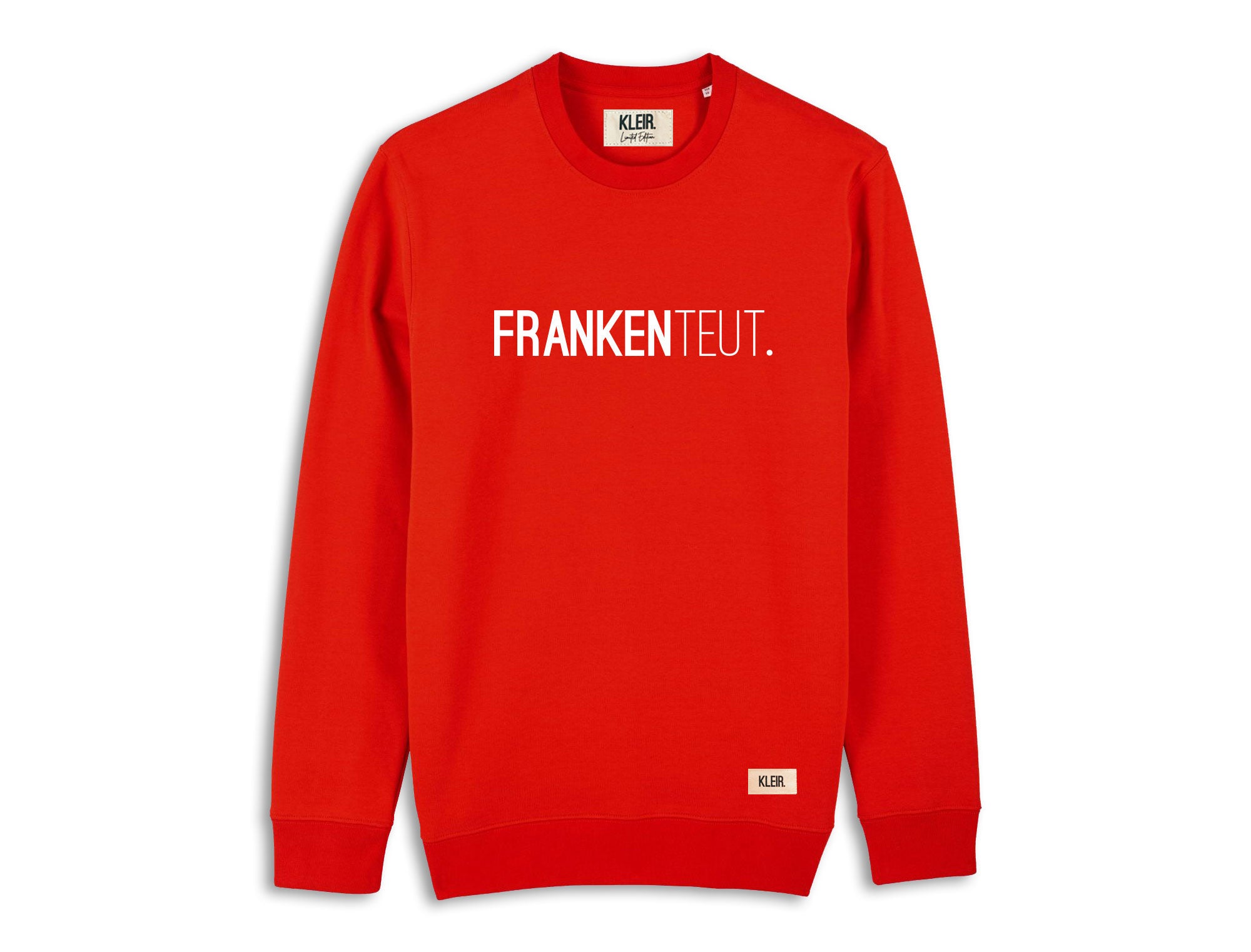 Rode trui met opdruk FRANKENTEUT.