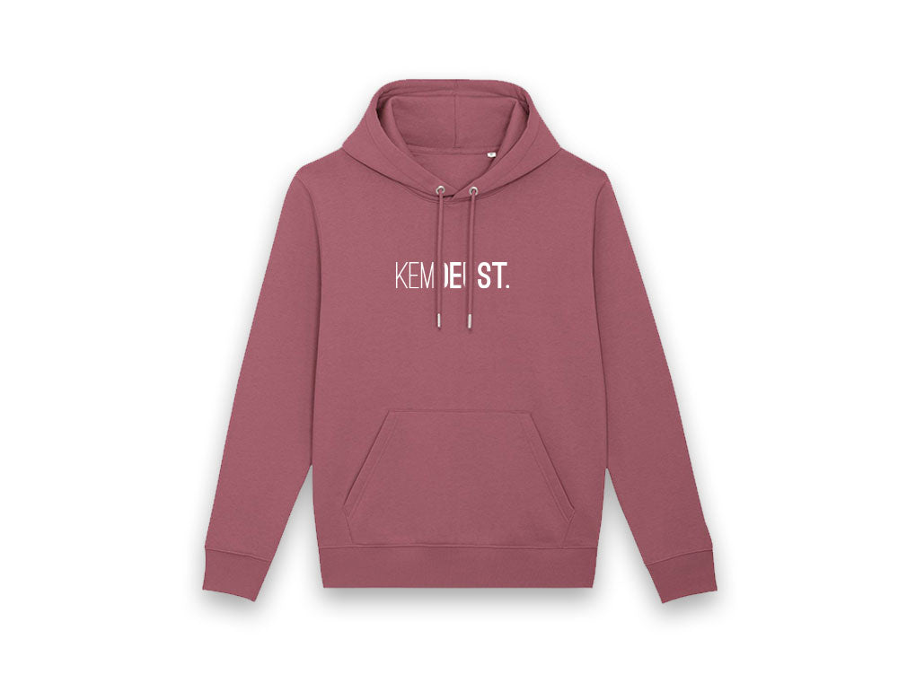 Bordeaux hoodie met opdruk KEMDEUST.
