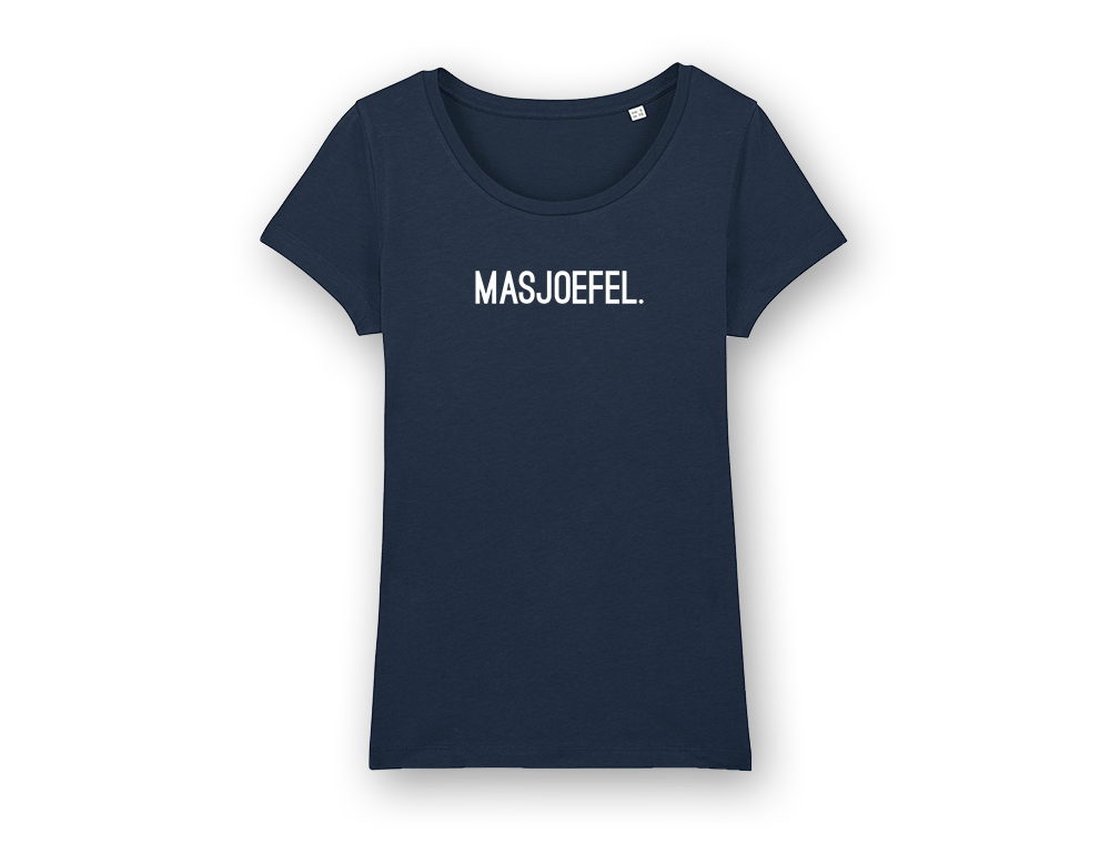 T-shirt MASJOEFEL. Donkerblauw Dames Vrouwen Volwassenen