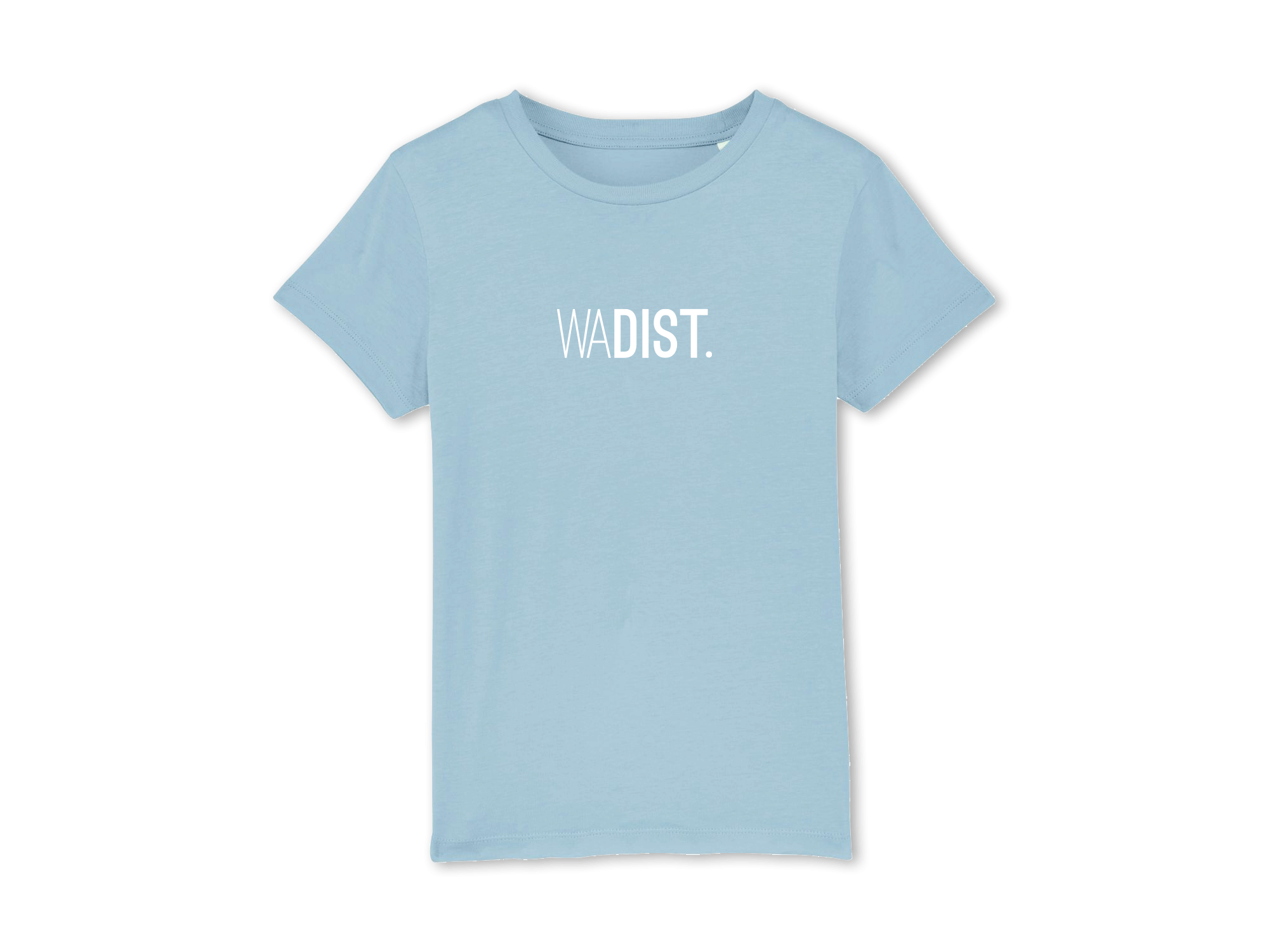 Lichtblauwe T-shirt met opdruk WADIST.