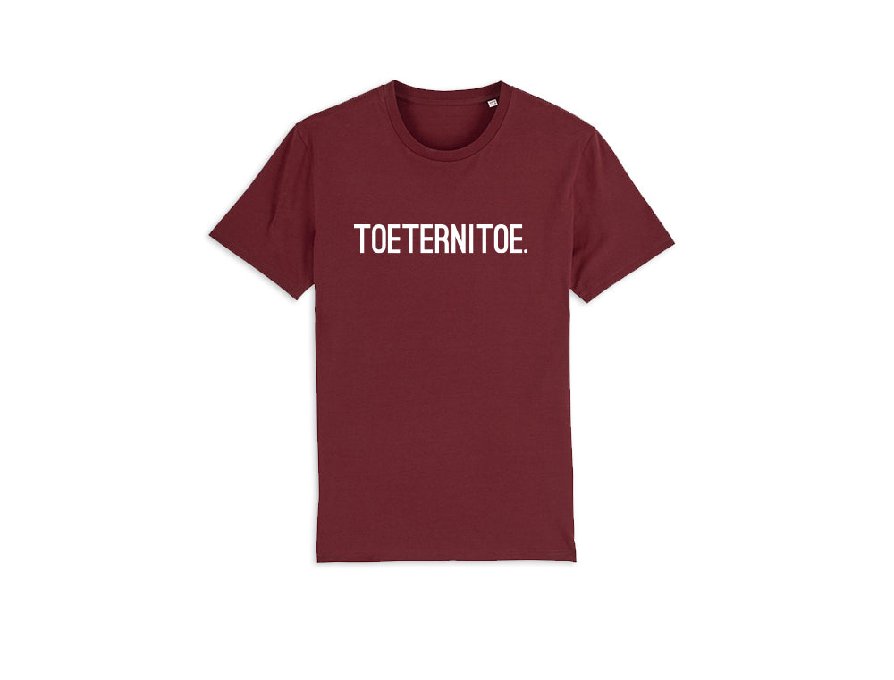 Bordeaux T-shirt met opdruk TOETERNITOE.