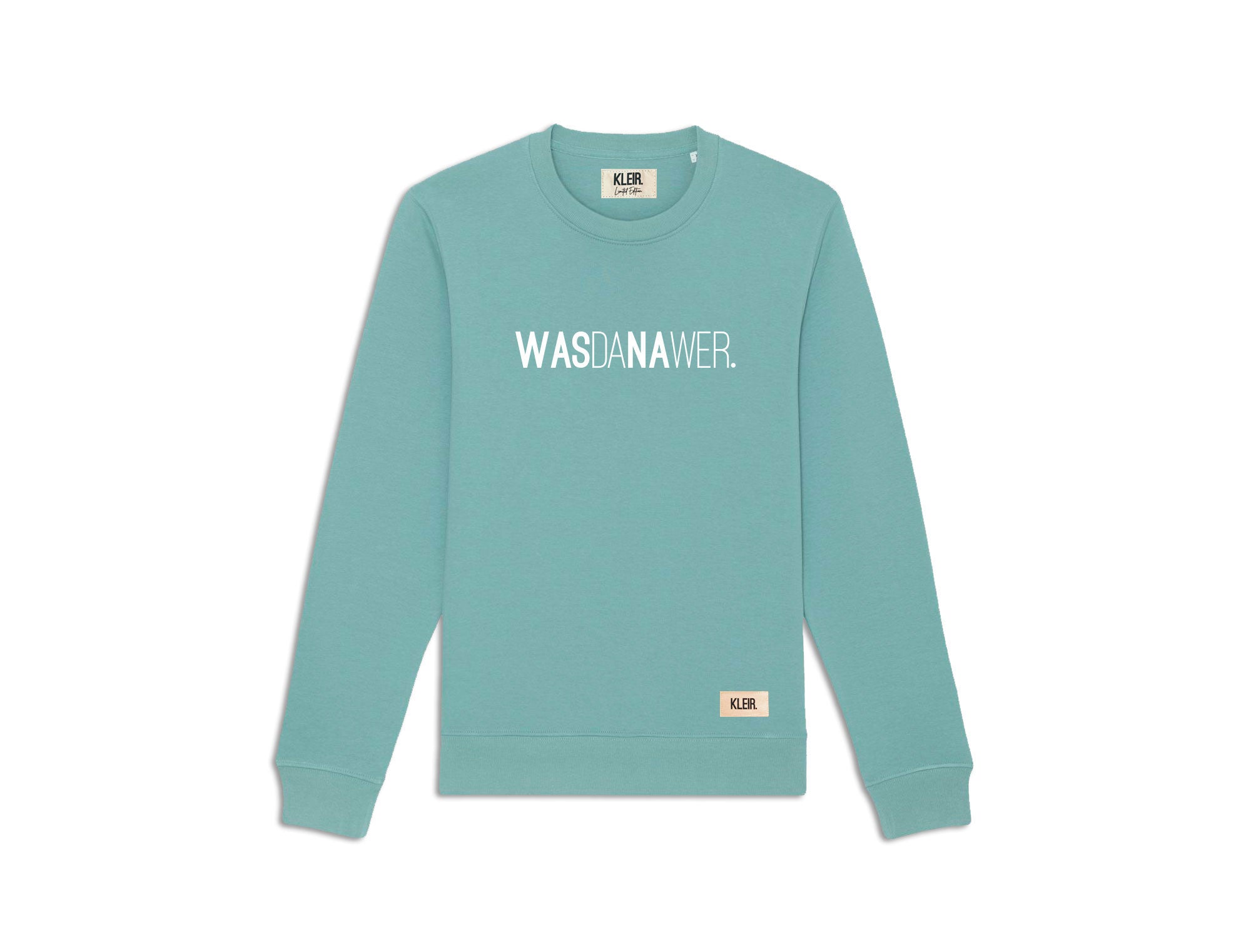 Groene trui met opdruk WASDANAWER.