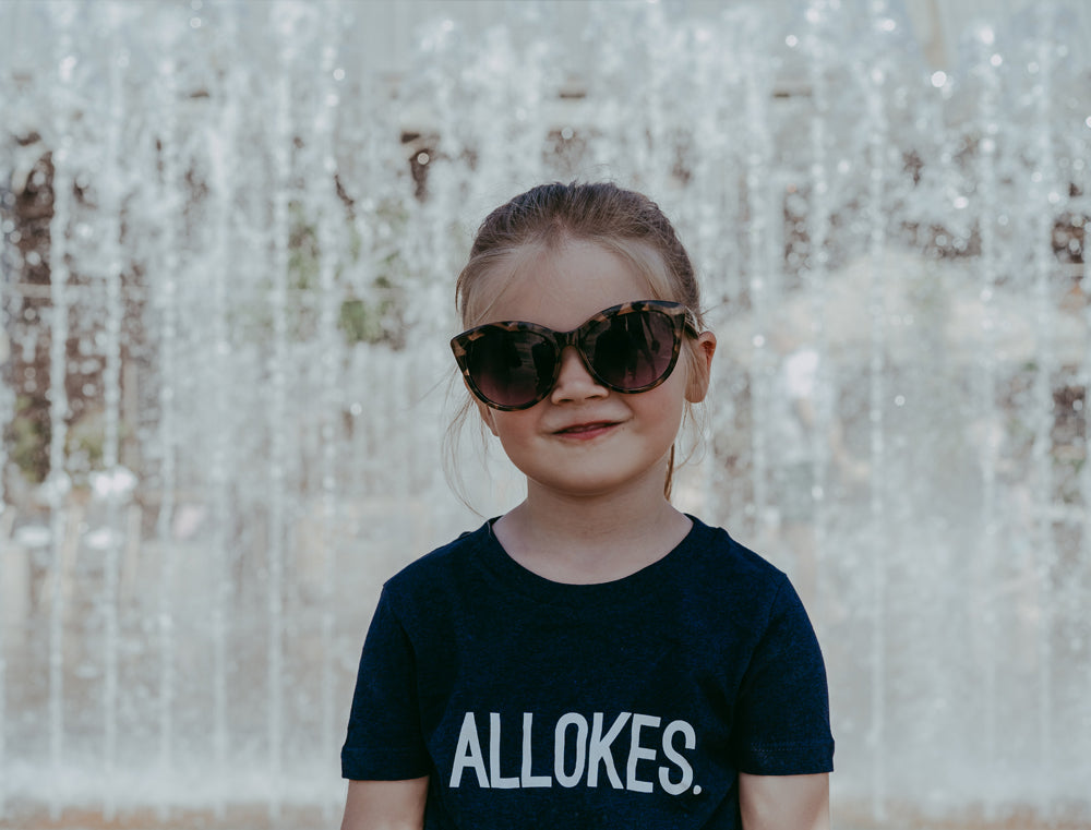 T-shirt ALLOKES. Donkerblauw Kinderen
