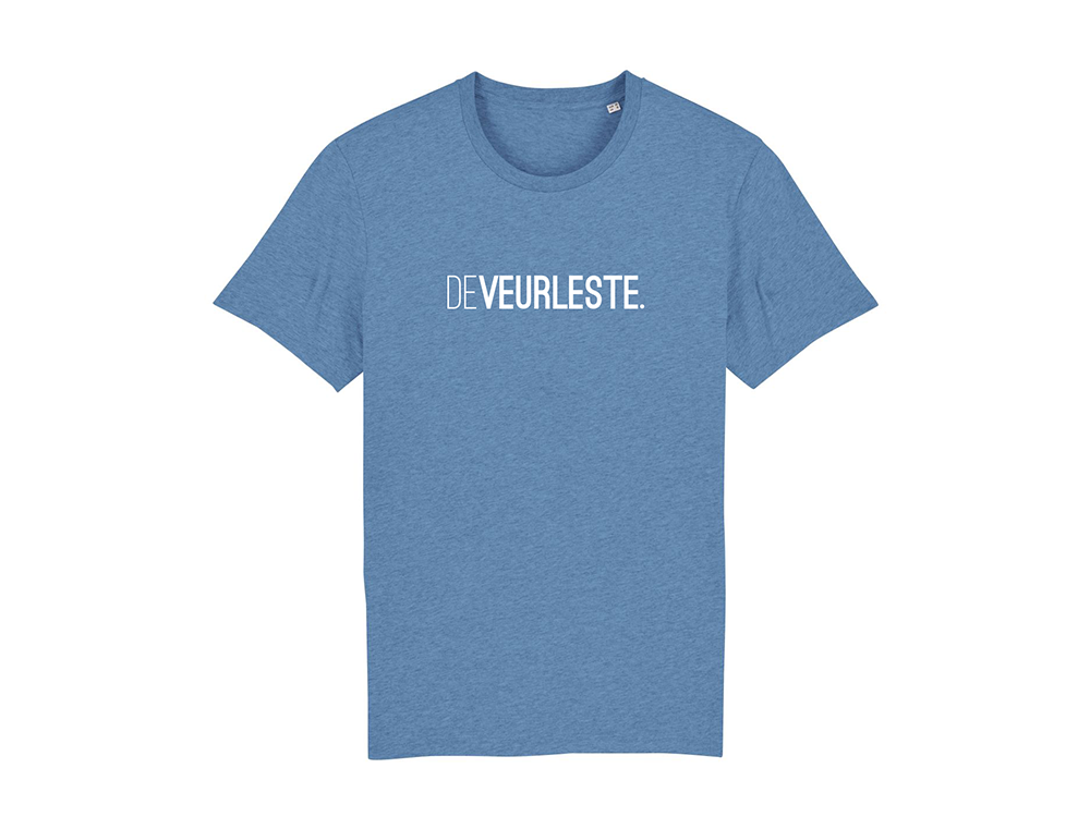 DeVeurleste. Blauwe T-shirt van KLEIR. unisex