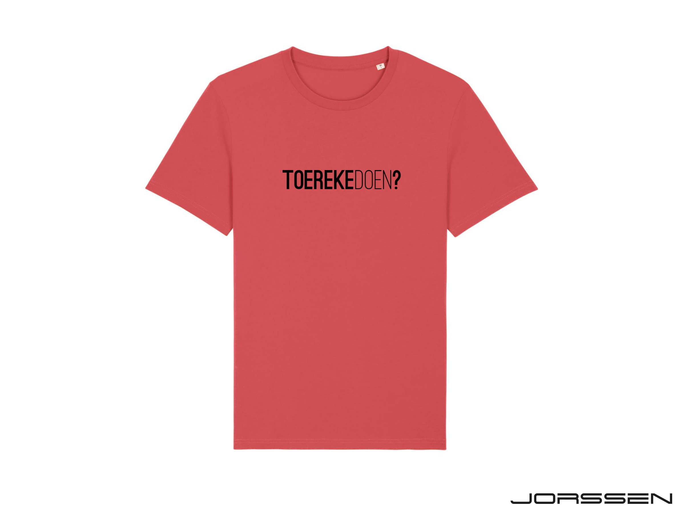 ToerekeDoen? Rode T-shirt voor volwassenen in samenwerking met Jorssen
